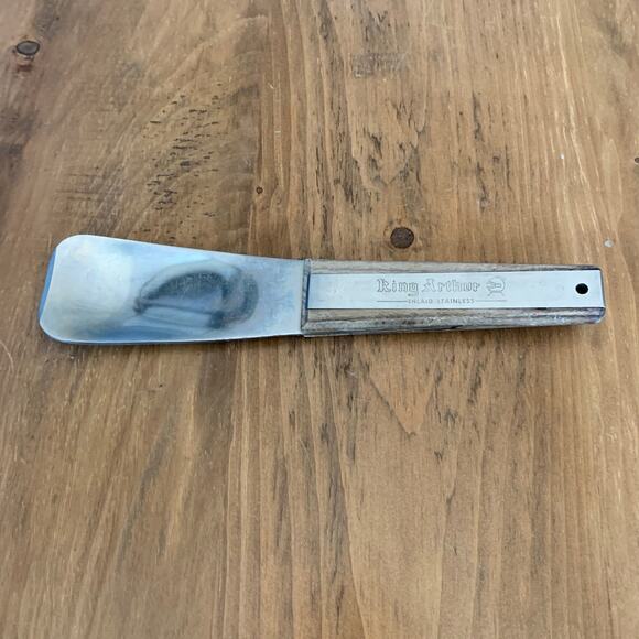 King Arthur Vernco Ice Cream Scoop Vtg Inlaid Stainless Steel Wood Handle - Picture 2 of 10